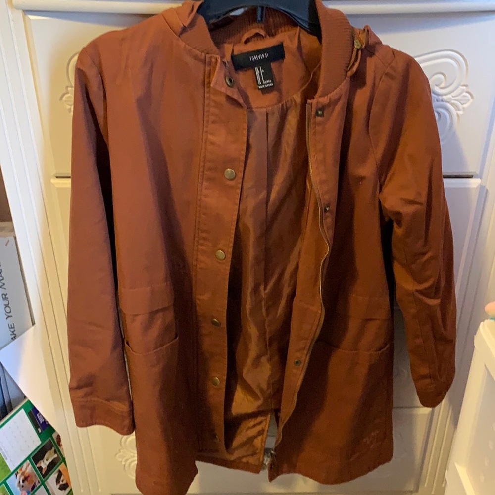 Rust orange lightweight anorak jacket